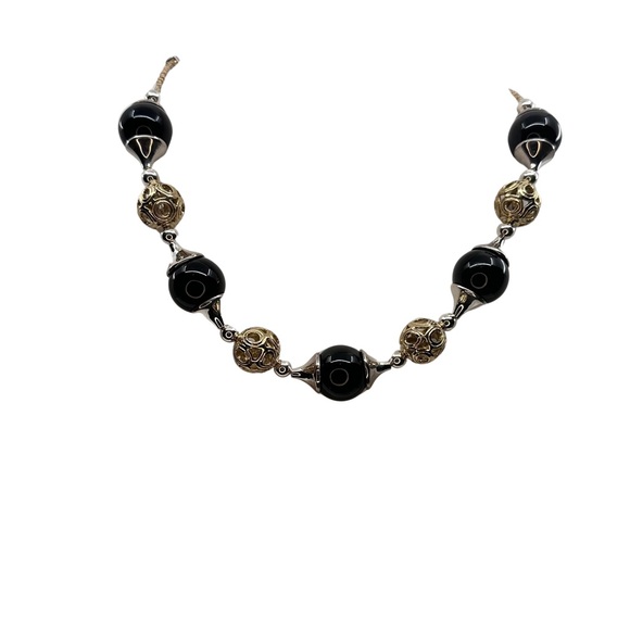 RLM Studio Elegance 20” Sterling Silver & 18k Gold-Plated Lace Bead Necklace - Picture 3 of 12